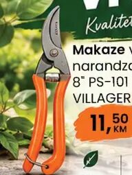 VILLAGER Makaze voćarske narandzaste 8" PS-101 8", Fortuna
