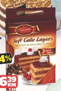 Vincinni Soft Cake Layers tamne 700 g