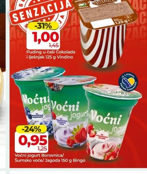 Vindino Puding u čaši Čokolada i lješnjak 125 g