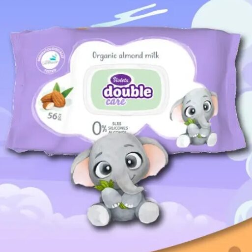 Violeta Double Care vlažne maramice badem 56/1