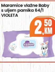 VIOLETA Maramice vlažne s uljem pamuka 64 kom, Fortuna