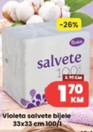 Violeta salvete bijele 100/1, Hass