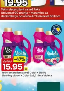 Violeta tečni deterdžent za veš Color + Black 2x2,7 l 2x2,7 l, Bingo