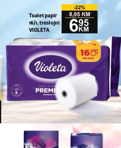 Violeta toalet papir 16/1, troslojni