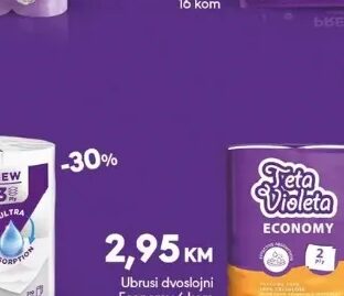 Violeta Ubrusi dvoslojni Economy 4 kom