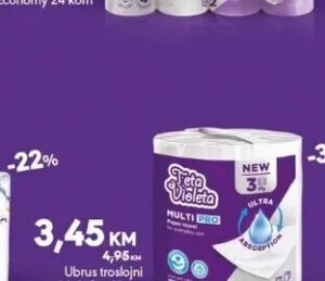 Violeta Ubrusi troslojni Multi Pro 1 k, Mega diskont
