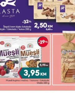 Vitalia Muesli kupina i malina / banana i čokolada 320 g, Mega diskont