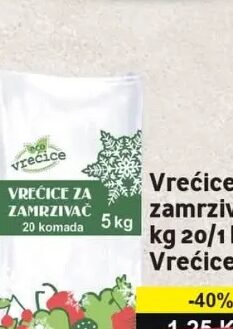 Vrećice za zamrzivač 5 kg 20/1 LDPE Vrećice Best 20 kom