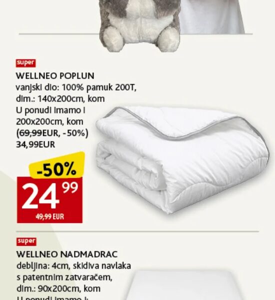 WELLNEO POPLUN 140x200cm, kom
