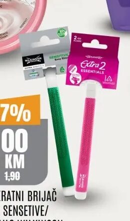 Wilkinson Extra 2 Sensitive/Essentials jednokratni brijač 1 kom