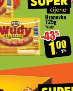 Wudy Hrenovke 125 g, Robot