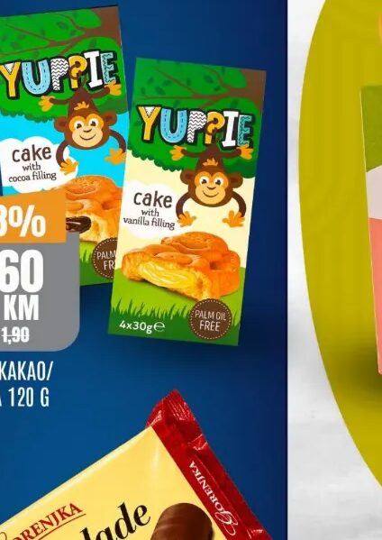 Yuppie Biskvit kakao/vanilija 120 g