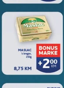 'z bregov Maslac 250 g, Konzum i Mercator