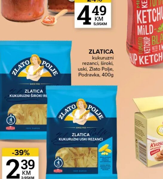 Zlatica kukuruzni rezanci 400g