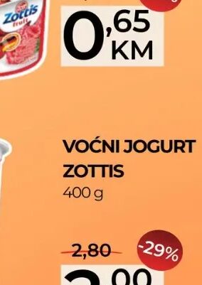 Zottis voćni jogurt 400 g