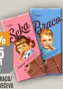Zvecevo Seka / Braco cokolada 75 g 75 g, Bingo