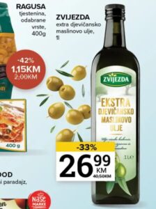 ZVIJEZDA extra djevičansko maslinovo ulje 1l, Konzum i Mercator